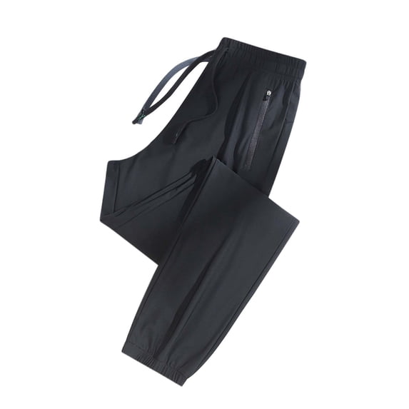 TZZQ Ice Silk Jogger Pants for Women Drawstring Elastic Waist Loose Fit Athletic Trousers with Zipper Pockets Summer Breathable Quick Dry Sun Protection Outdoor Travel Casual Bottoms Black M