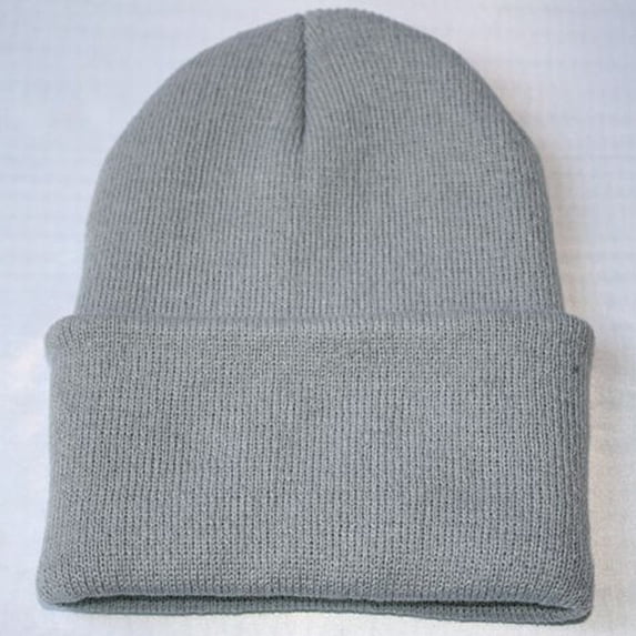TZZQ Knit Beanie Hats for Men Women Warm Cuffed Plain Skull Knit Hat Puffy Soft Slouchy Cuffed Beanie Hats Stylish Hip‑Hop Slouchy Beanie Soft Cozy Windproof Outdoor Fisherman Beanie Grey One Size