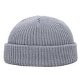 thumbnail image 1 of TZZQ Knit Beanie for Unisex Knit Cuff Short Fisherman Beanie Winter Warm Roll-Up Basic Skull Cap Warm Slouchy Cuffed Beanies Watch Hat Warm Thick Winter Hats Plain Outdoor Crochet Hats Grey, 1 of 1