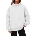 thumbnail image 1 of TZZQ Mock Neck Sweatshirt for Women Soft Soft Sweatshirt Baggy Sweatshirt Comfy Sweatshirts Tunic Sweatshirts Work Fashion Fashion Sweatshirts Warm Business Beach Sweatshirt White 3Xl, 1 of 4