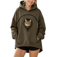 thumbnail image 1 of TZZQ Pet Pouch Hoodie Sweatshirt for Women Long Sleeve Cat Pullover Sweatshirt with Pull Pocket Soft Comfy Drop Shoulder Puppy Sherpa Cat Carrier Tunic Hoodie Shirt with Zip Pocket Green M, 1 of 6