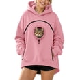 thumbnail image 1 of TZZQ Pet Pouch Hoodie Sweatshirt for Women Long Sleeve Cat Pullover Sweatshirt with Pull Pocket Soft Comfy Drop Shoulder Puppy Sherpa Cat Carrier Tunic Hoodie Shirt with Zip Pocket Pink S, 1 of 5