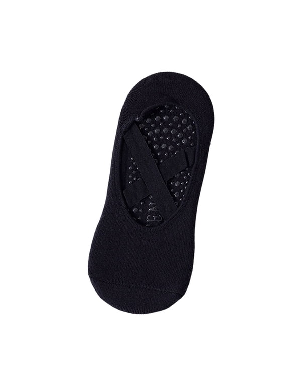 Pilates Socks for Women Soft Non Slip Grip Strap Yoga Socks Low Cut Cross Straps Ballet Barre Pilates Socks Breathable Workout Socks Casual Stretch Home Backless Anti-Slip Socks Black