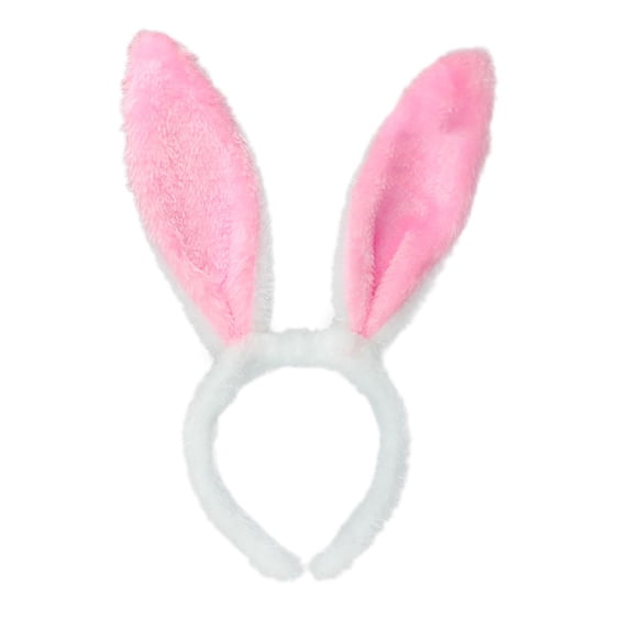 TZZQ Plush Bunny Rabbit Ear Headband, Soft Fuzzy Flexible Hair Hoop, Cute Bunny Headband, Comfort Costume Party Headwear Rabbit Headbands Holiday Party Gift Hair Hairband Accessories Pink One Size
