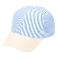 thumbnail image 1 of TZZQ Two Tone Striped Baseball Cap Adjustable Lightweight Cotton Dad Hat Casual Outdoor Sun Protection Peaked Cap for Women Men Trucker Hat Travel Outdoor Sun Visor Hat Sky Blue One Size, 1 of 6