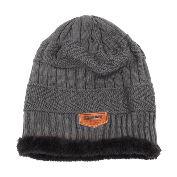 TZZQ Winter Beanie Hat for Men Women Comfort Fuzzy Slouchy Beanie Windproof Warm Knit Skull Cap Comfort Thick Warm Snow Ski Cap Fashionable Swag Soft Stretch Short Knit Watch Cap Grey One Size