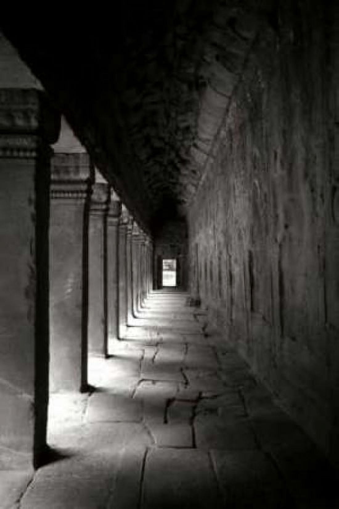 Ta Prohm Walkway BW Canvas Art - Erin Berzel (12 x 18)