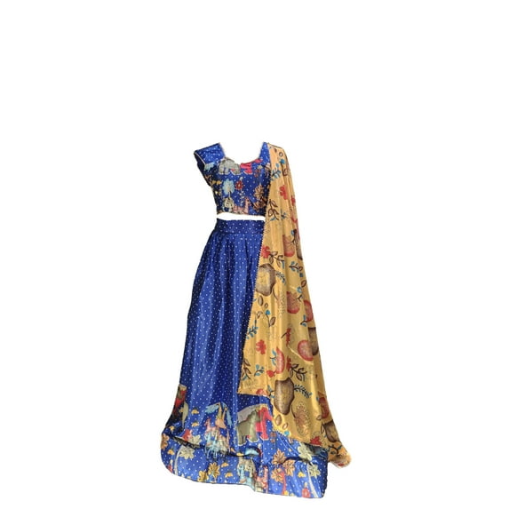 Ta la hi Collections Indian Style Lehenga for Women, Printed Lehenga Choli Set with Dupatta Partywear Ethnic Look Lehenga