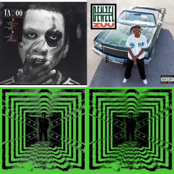 Ta13oo (Red Slushie LP Vinyl) & Zuu & 32 Zel (X) (Silver/Black Splatter LP Vinyl) & 32 Zel (Neon Yellow LP Vinyl)