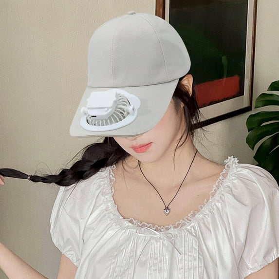 TaTaai 1Pcs Adults Baseball Cap Fishing Beach Hats with Solar Fan, Summer UV Protection Sun Hat, Solar Powered/USB Charging Sunhat