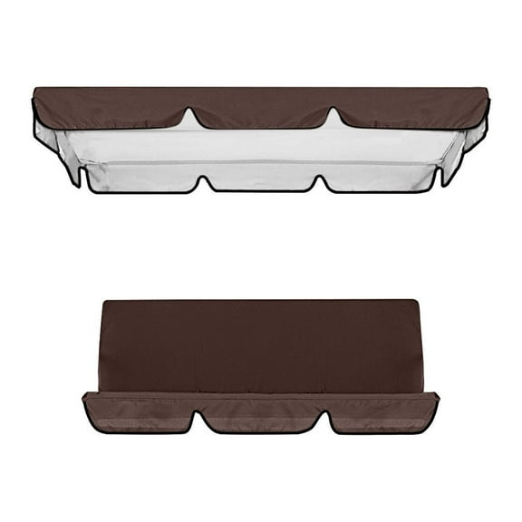 TaTaai 1Pcs Garden Seat Replacement, Swing canopy cover set, top 190*132*15cm+ flat seat cushion 150*150*10cm, three-dimensional seat cushion 150*50*10cm