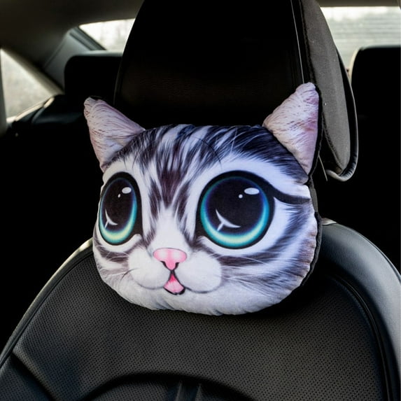 TaTaai 1Pcs Kawaii Cute Funny 3D Animal Car seat Neck Pillow/car seat headrest Pillows for Automotive Interior Accessories