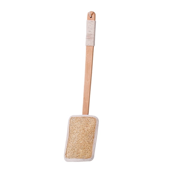 TaTaai 1Pcs Natural Exfoliating Loofah luffa loofa Bath Brush On a Stick - with Long Wooden Handle Back Brush for Men & Women - Shower Sponge Body Back Scrubber