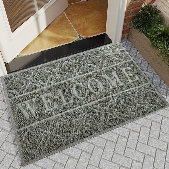 TaTaai 1Pcs Welcome Mat Outdoor Indoor, All-Season Waterproof Front Door Mat Outside Entrance, All-Weather Heavy Duty Non-Slip Doormat, Low Profile Porch Patio Entrance Mats