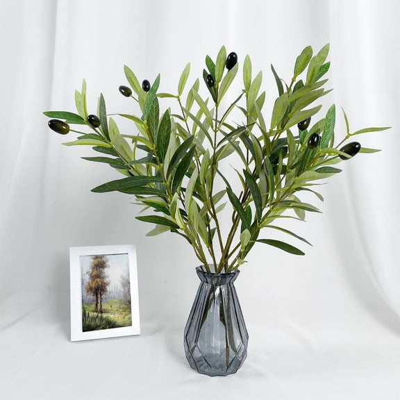 TaTaai 2Pcs Artificial Olive Trees, Faux Faux Olive Tree Indoor with Realistic Tall Fake Plant Tree Trunk and Fruits,Olive Branches Silk Plants for Home Room Office Decor and Housewarming Gift