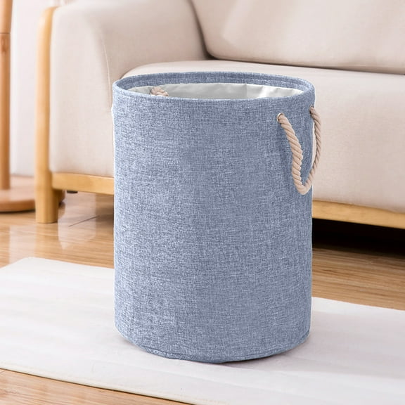 TaTaai 2Pcs Canvas Rope Laundry Basket, Large Woven Collapsible Laundry Hamper, Clothes Hamper with Reinforced Handles in the Laundry Room, Bedroom, Bathroom