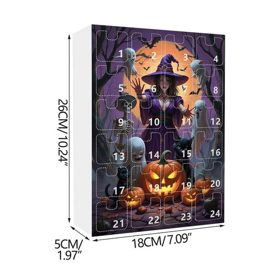 TaTaai 2Pcs Halloween Advent Calendar Halloween Countdown Gifts, Non Candy Countdown Calendar for Surprise Gifts