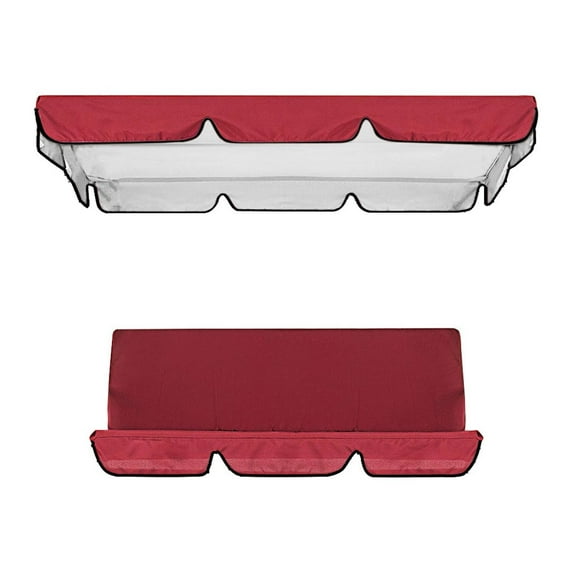 TaTaai 2Pcs Replacement Swing Seat Cover Set, 190T Oxford Cloth Waterproof 2/3 Seat Patio Swing Seat Replacement Covers for Outdoor Porch Garden Yard Swings(Ceiling & Cushion)