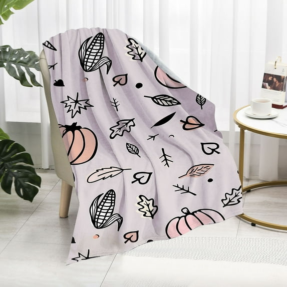 TaTaai 3Pcs Autumn Fall Pumpkin Blanket Harvest Festival Farmhouse Microfiber Flannel Throw Lightweight Soft Cozy Blankets for Couch Bed Sofa Chair, Gift for Birthday Thanksgiving Halloween
