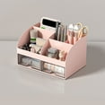 thumbnail image 1 of TaTaai 3Pcs Desk Organizer with 6 Slot 2 Drawers, Rectangular Office Stationery Supplies Desktop Drawers, Plastic Makeup Storage, Suitable for Office, Home, 1 of 5