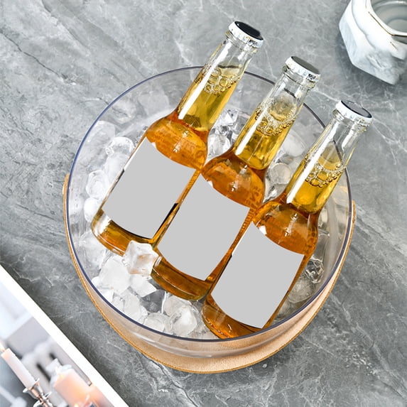 TaTaai 3Pcs Large Clear Plastic Ice Bucket, Beverage Tub for Parties