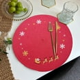 thumbnail image 1 of TaTaai 3Pcs Plastic Christmas Placemats Round Snowflake Red Placemats Winter Xmas Tree Table Mat Washable Place Mat for Christmas Party Holiday Kitchen Dining Table, 1 of 5