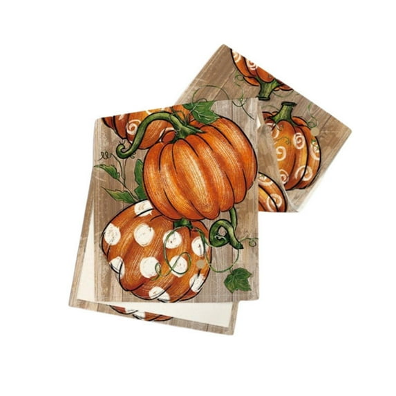 TaTaai 3Pcs Polka Dot Pumpkins Vine Fall Table Runner, Seasonal Autumn Thanksgiving Kitchen Dining Table Decoration for Home Party Decor