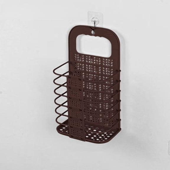 TaTaai 4Pcs Clothing Storage Bins Laundry Basket Wall Mounted Rack: Plastic Small Dirty Laundry Hamper Basket Hanging Laundry Basket with Handle for Dorm Mesh Laundry Hamper