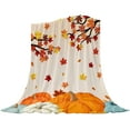 thumbnail image 1 of TaTaai 4Pcs Fall Blanket Soft Flannel Lightweight Pumpkin Maple Leaf Throw Blanket Cozy Warm Thanksgiving Autumn Harvest Blankets All Seasons Living Room Decor for Sofa Couch Bed Office, 1 of 5