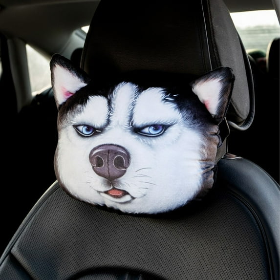 TaTaai 4Pcs Kawaii Cute Funny 3D Animal Car seat Neck Pillow/car seat headrest Pillows for Automotive Interior Accessories