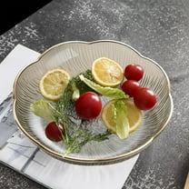 TaTaai 1Pcs Clear Salad Plates, Small Plastic Dinner Dessert Plates, Round Kitchen Appetizer Plates, Shallow Bowl Dish for Restaurant Lunch Snack Bread Fruit Party