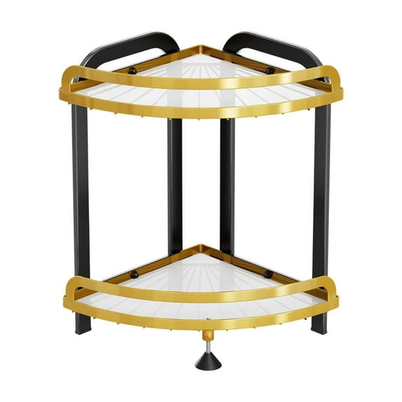 TaTaai 1Pcs Corner Shower Caddy Standing - 2 Tier Shower Organizer Corner with Soap Holder, Rustproof Bathroom Standing Organizer