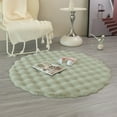 thumbnail image 1 of TaTaai 1Pcs Faux Rabbit Fur Rug, Fluffy Soft Area Rug Round Fuzzy Carpet for Living Room, Bedroom, Machine Washable Shaggy Nursery Rug 19x19in, 1 of 5