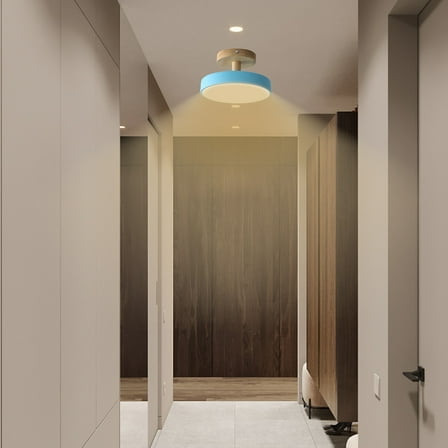 TaTaai 1Pcs Modern LED Ceiling Light Fixture, Round LED Dimmable Ceiling Lighting with Lampshade for Bedroom, Hallway