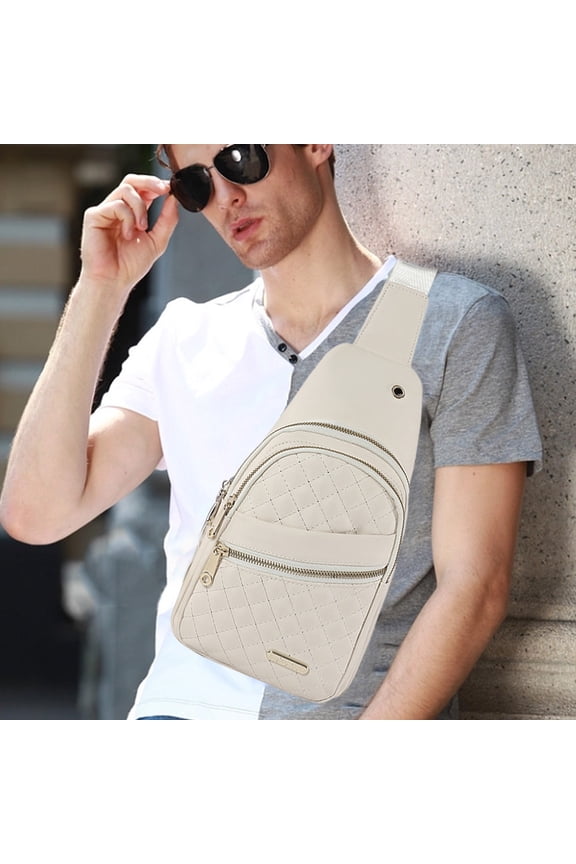 1Pcs PU Sling Bag Crossbody Backpack for Men Women Travel Outdoor Camping Hiking