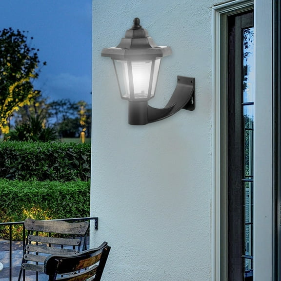 TaTaai 1Pcs Solar Wall Lights Outdoor,Solar Wall Lantern,Dusk to Dawn Porch Lights Fixture,Waterproof Exterior Lighting with Clear Panel for Entryway Front Door