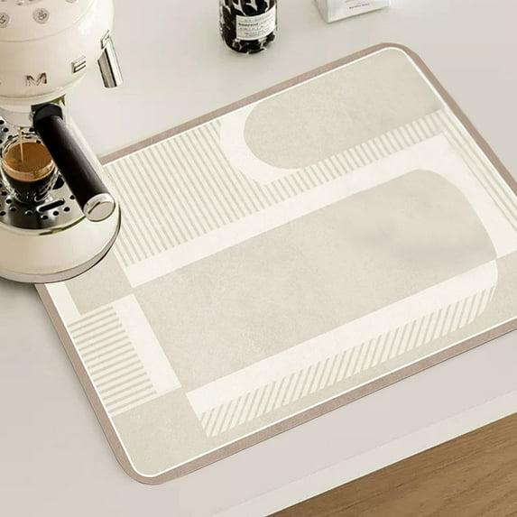 TaTaai 1Pcs Striped Diatomite Bath Rug – Quick Dry Super Absorbent Diatomite Stone Shower Mat – Ultra Thin Non-Slip Rubber Bath Mats for Bathroom Floor, Stylish & Durable Home Décor