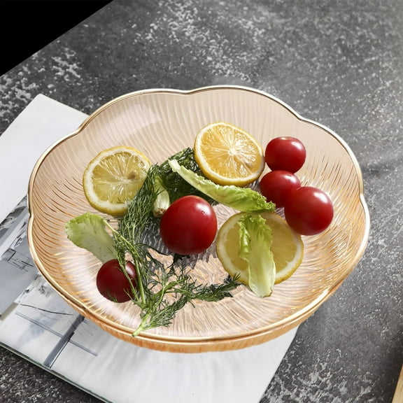 TaTaai 2Pcs Clear Salad Plates, Small Plastic Dinner Dessert Plates, Round Kitchen Appetizer Plates, Shallow Bowl Dish for Restaurant Lunch Snack Bread Fruit Party