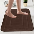 thumbnail image 1 of TaTaai 2Pcs Coral Velvet Bath Mat, Bathroom Rugs Non Slip Washable Thin Absorbent Quick Dry Bath Mat Fits Under Door Bathroom Floor Mat Perfect for Bath, Shower, or Sink, 1 of 5