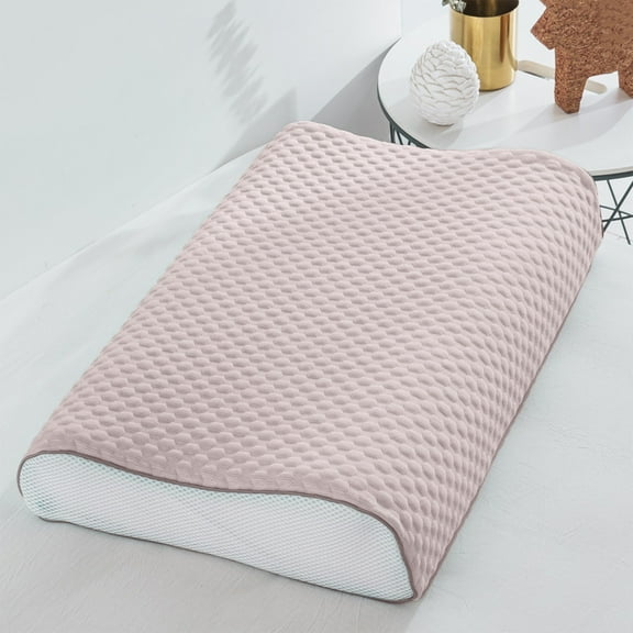 TaTaai 2Pcs Ergonomic Contour Memory Foam Pillowcase, Cooling Side Sleeper Pillowcase for Sleeping, Orthopedic Bed Pillow for Back Stomach Sleepers with Pillowcase 20x12in