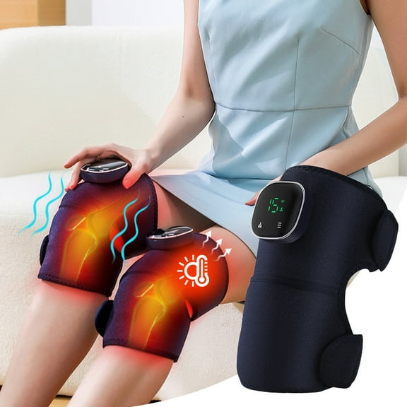 TaTaai 2Pcs Knee Massager with Heat, Heating Pad for Knee Shoulder Elbow, Heated Knee Brace for Arthritis with Massage