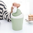 thumbnail image 1 of TaTaai 2Pcs Plastic Mini Wastebasket Trash Can, Tiny Desktop Waste Garbage Bin with Swing Lid for Home, Office, Kitchen, Vanity Tabletop, Bedroom, Bathroom, 1 of 5
