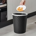 thumbnail image 1 of TaTaai 2Pcs Striped Trash Can Plastic Wastebasket Round Garbage Container Bin for Bathroom, Kitchen, Bedroom, Home Office, College Dorm, 1 of 6