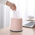 thumbnail image 1 of TaTaai 2Pcs Tissue Boxes,Round Plastic Tissue Box Cover,Napkin Holder Pumping Paper Storage Case Dispenser for Home Office Restaurant Pink, 1 of 5