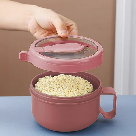 TaTaai 2Pcs Unbreakable Microwave Soup Mugs with Lids and Handles,Microwave Ramen Bowl with Lid for Soup and Instant Noodles,Oatmeal, Gumbo, Salad,BPA Free