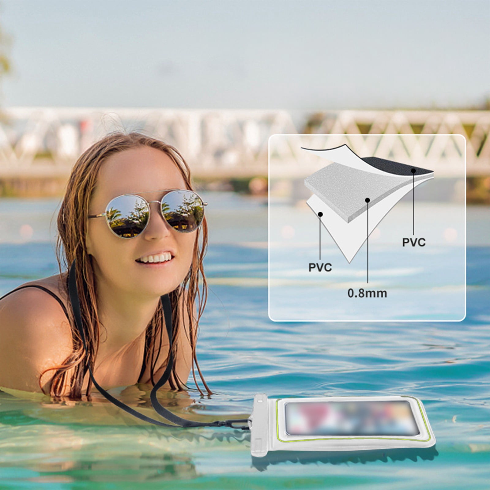 TaTaai 2Pcs Waterproof Phone Pouch, Waterproof Phone Case, Cellphone Dry Bag Beach Cruise Ship Essentials