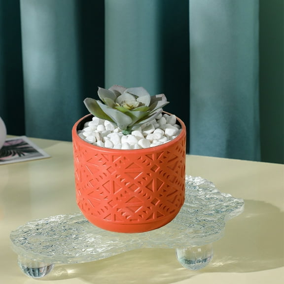 TaTaai 3Pcs Plastic Ceramic Flower Plants Pots Planter, Stoneware Planter Pot