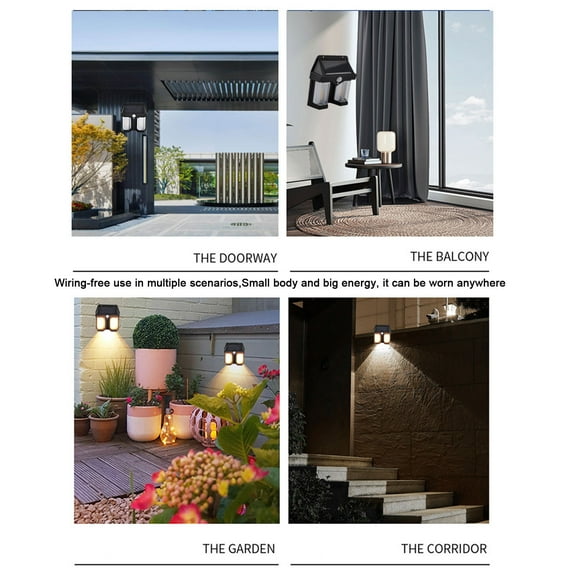 TaTaai 3Pcs Solar Wall Lights Dual Bulbs Outdoor, Dusk to Dawn Motion Sensor Lights Waterproof, Motion Sensor Solar Porch Lights with 3 Modes, for Patio, Garage, Shed