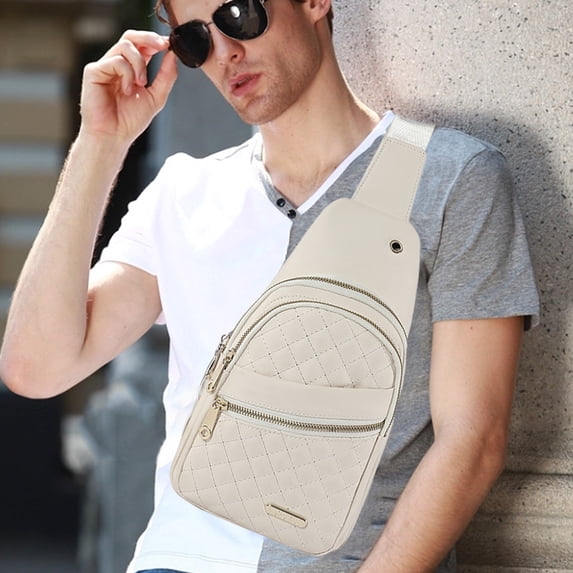 TaTaai 4Pcs PU Sling Bag Crossbody Backpack for Men Women Travel Outdoor Camping Hiking