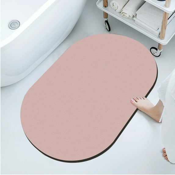TaTaai 4Pcs Rubber Bath mats Quick-Drying Non-Slip Bathroom mat Super Absorbent Bath mat Instant Dry Bath mat, Bathroom Rug in Front of The Kitchen Sink, Shower Room, Bathtub, Oval